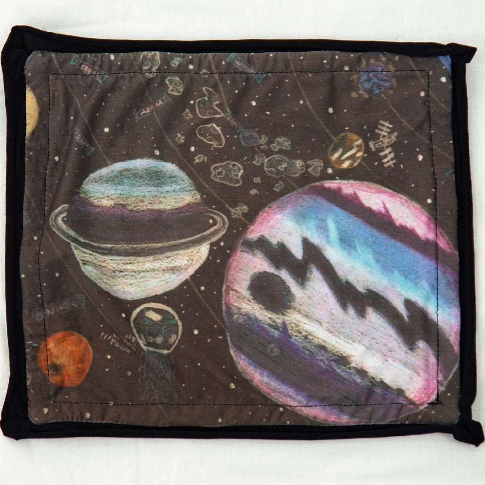 Technology and Outer Space-Changeable Printed Patches, 7 pcs, Only Patches, Black