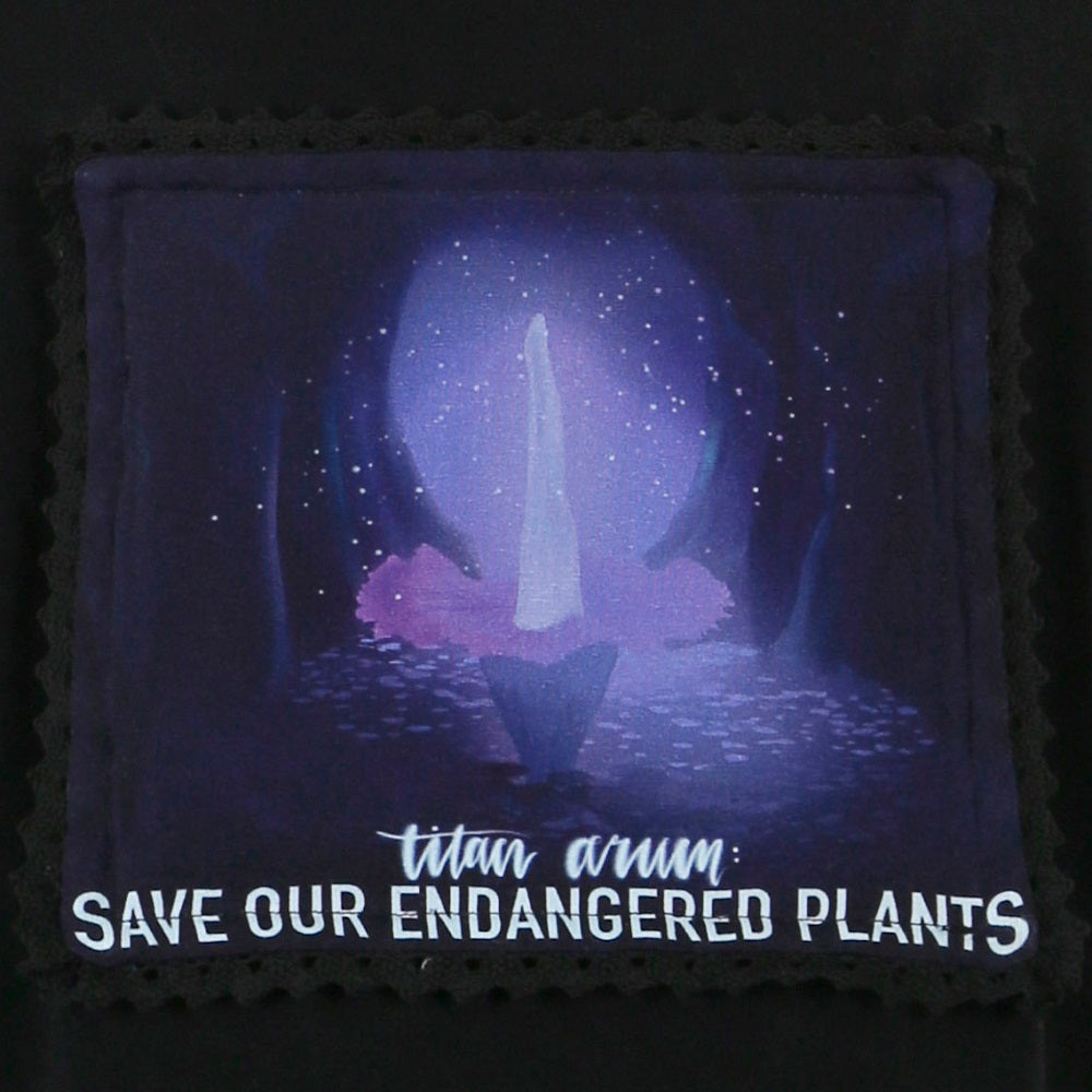 Save the Endangered Plants-Changeable Printed Plants Patches, 7pcs, Only Patches, Black