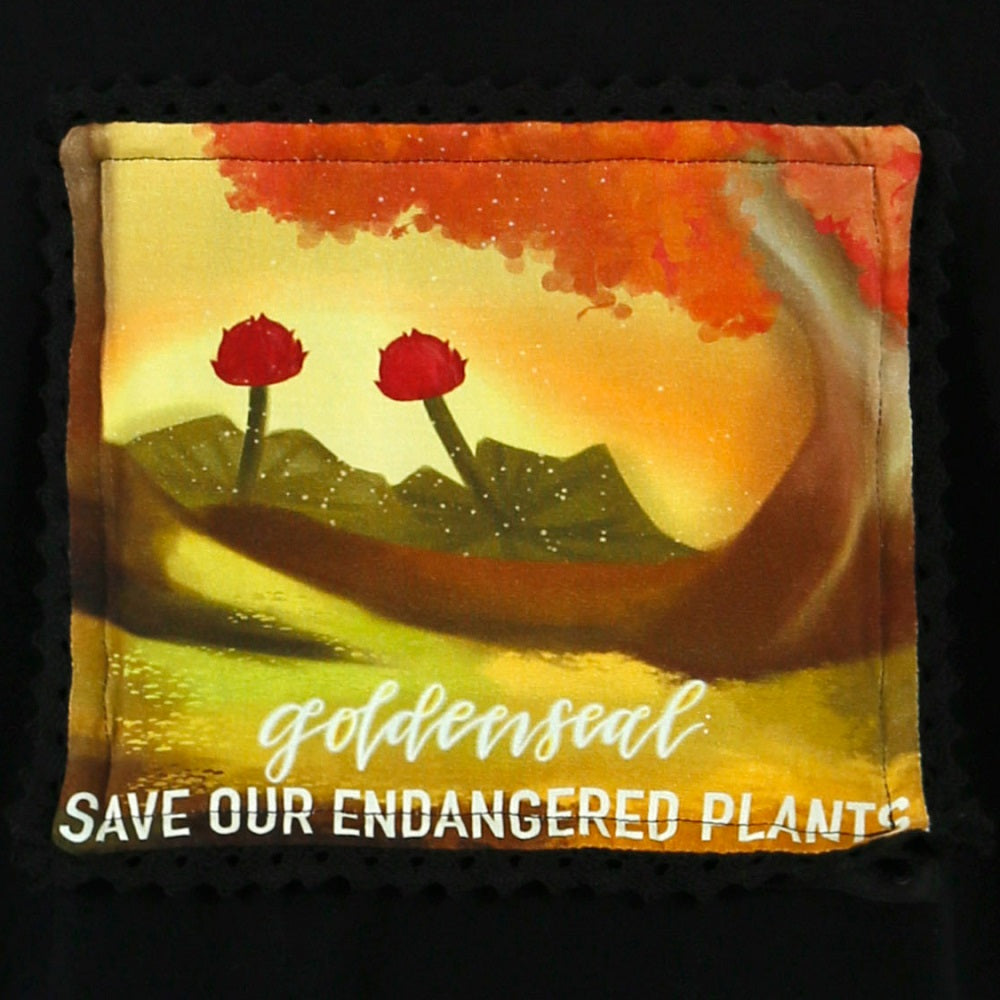 Save the Endangered Plants-Changeable Printed Plants Patches, 7pcs, Only Patches, Black