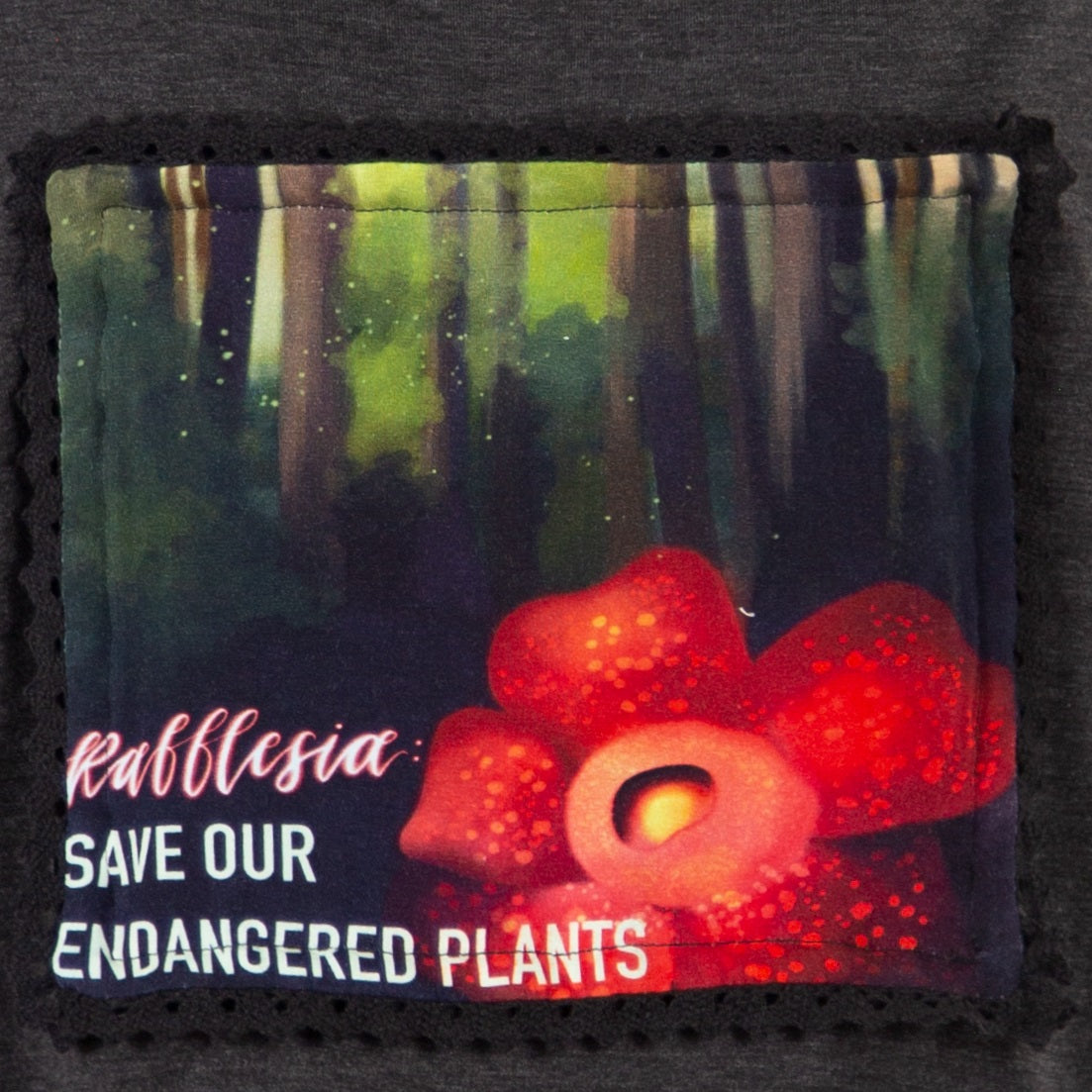 Save the Endangered Plants-Changeable Printed Plants Patches, 7pcs, Only Patches, Grey