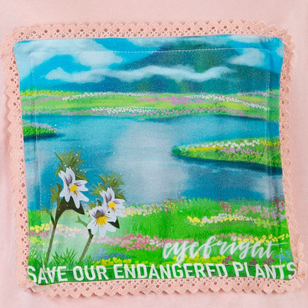 Save the Endangered Plants-Changeable Printed Plants Patches, 7pcs, Only Patches, Pink