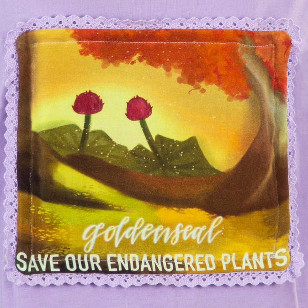 Save the Endangered Plants-Changeable Printed Plants Patches, 7pcs, Only Patches, Purple