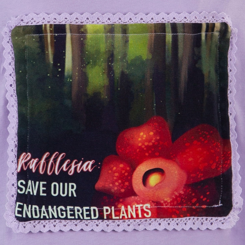 Save the Endangered Plants-Changeable Printed Plants Patches, 7pcs, Only Patches, Purple