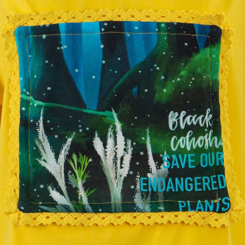Save the Endangered Plants-Changeable Printed Plants Patches, 7pcs, Only Patches, Yellow